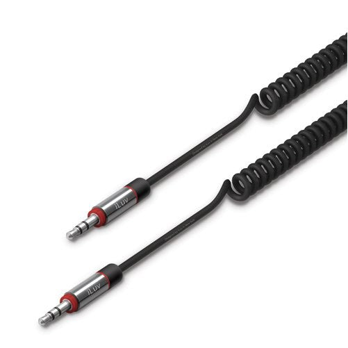 iLuv iCB117BLK Premium 6-Feet Coiled Aux-In Audio Cable, Black