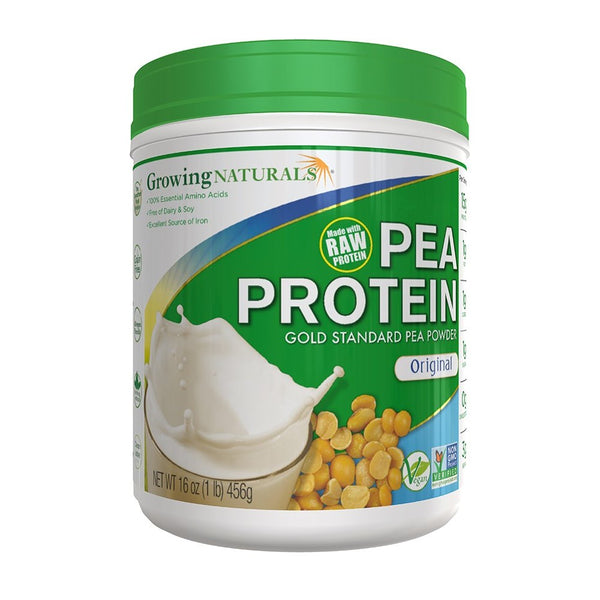 Growing Naturals Pea Protein Powder, Original, 16 Ounce