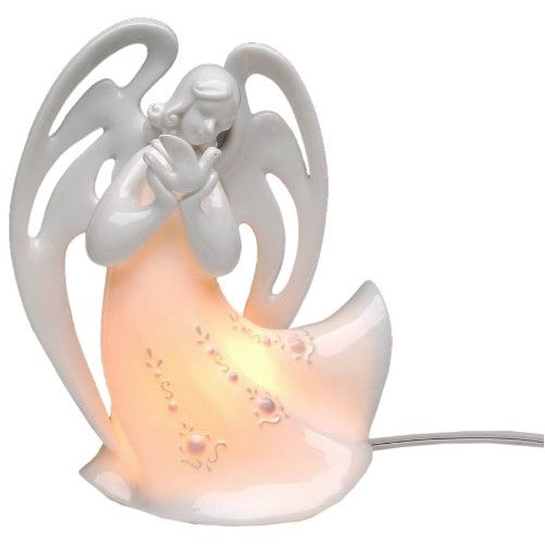 Appletree Design Heaven and Earth Peaceful Angel, Lighted, 7-Inch Tall, Includes Light Bulb and Cord