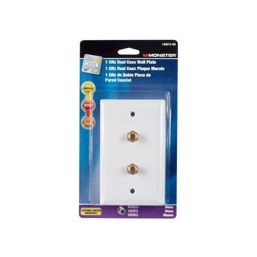 WALLPLATE COAX DUAL WHT by MONSTER JHIU MfrPartNo 140014-00