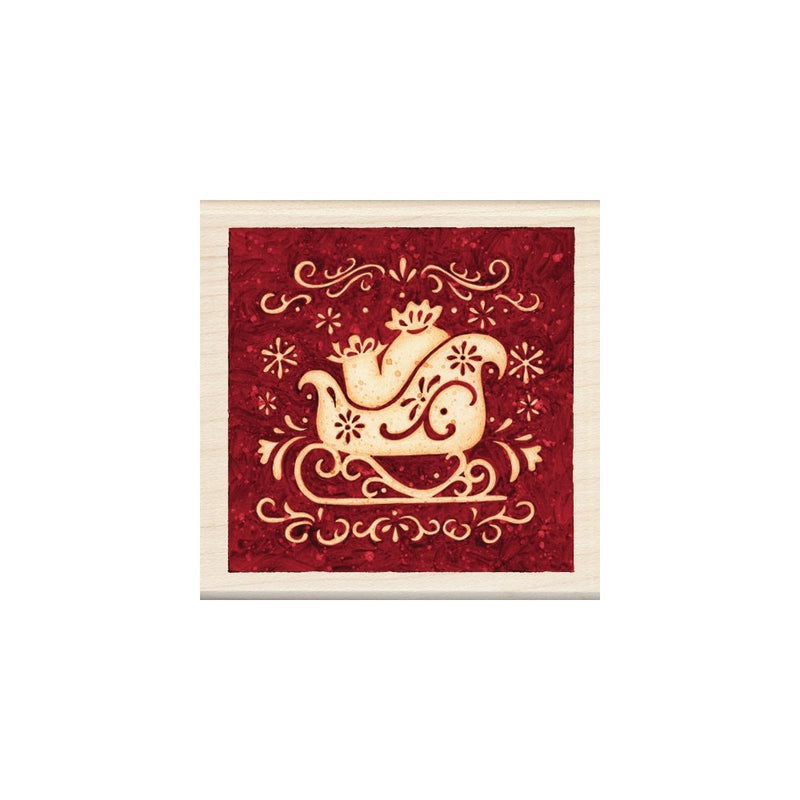 Inkadinkado Wood Stamp, Sleigh