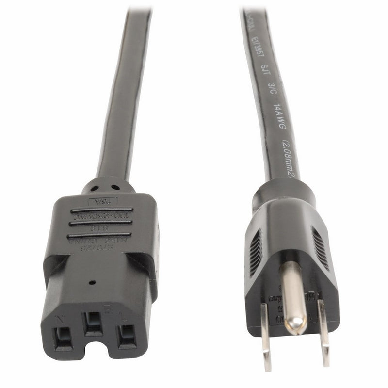 Tripp Lite Heavy Duty Power Cord, 15A,14AWG (NEMA 5-15P to IEC-320-C15) 4-ft.(P019-004)