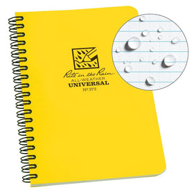 Rite in the Rain All-Weather Side-Spiral Notebook, 4 5/8" x 7", Yellow Cover, Universal Pattern (No. 373)