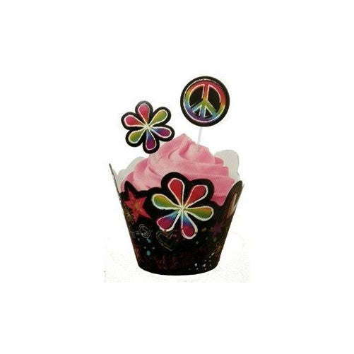 Wilton Cupcake Wrappers & Picks - Neon