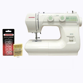Janome 2212 12 Stitch FullSize Freearm Sewing Machine, 860SPM & FREE BONUS PACKAGE