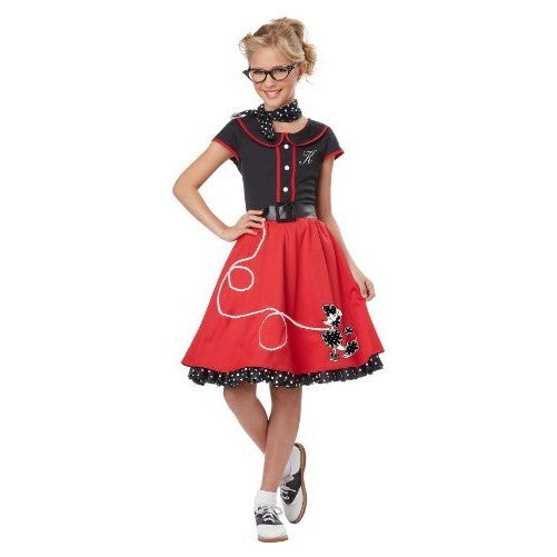 California Costumes Child's 50's Sweetheart Costume, Red/Black, Medium