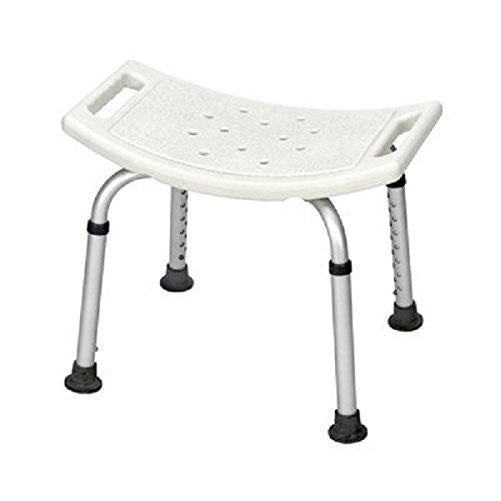 Healthline Trading Bath Bench Adjustable Height, Lightweight Shower Bench With Non-Slip Seat, White