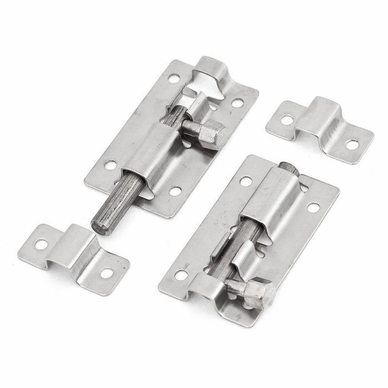 2 Sets 58mm Long Interior Door Lock Stainless Steel Slide Barrel Bolt