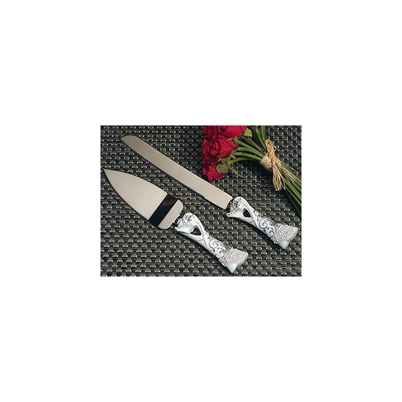 Belle of the Ball Cinderella Shoe Design Wedding Cake and Knife Set