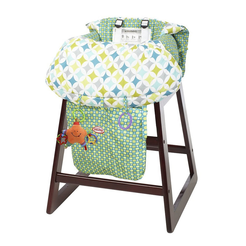 Nuby 2-in-1 Universal Size Shopping Cart and High Chair Cover, Green