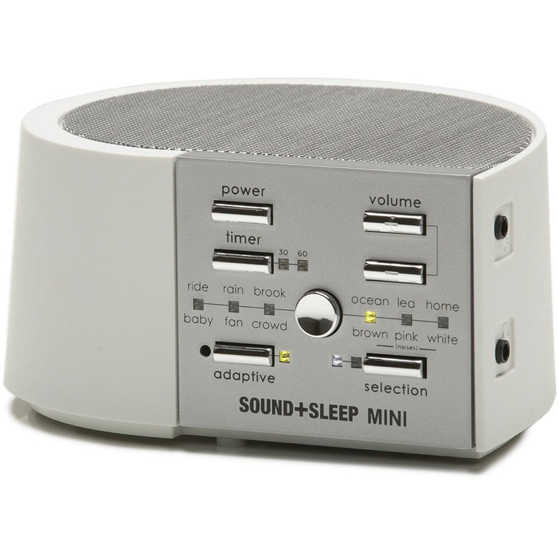 SoundSleep MINI High Fidelity Sleep Sound Machine with AC and Battery Power, Real Nature Sounds, Fan Sounds, White Noise and Adaptive Sound Technology