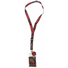 Marvel Deadpool Lanyard w/ Charm and Detachable ID Holder