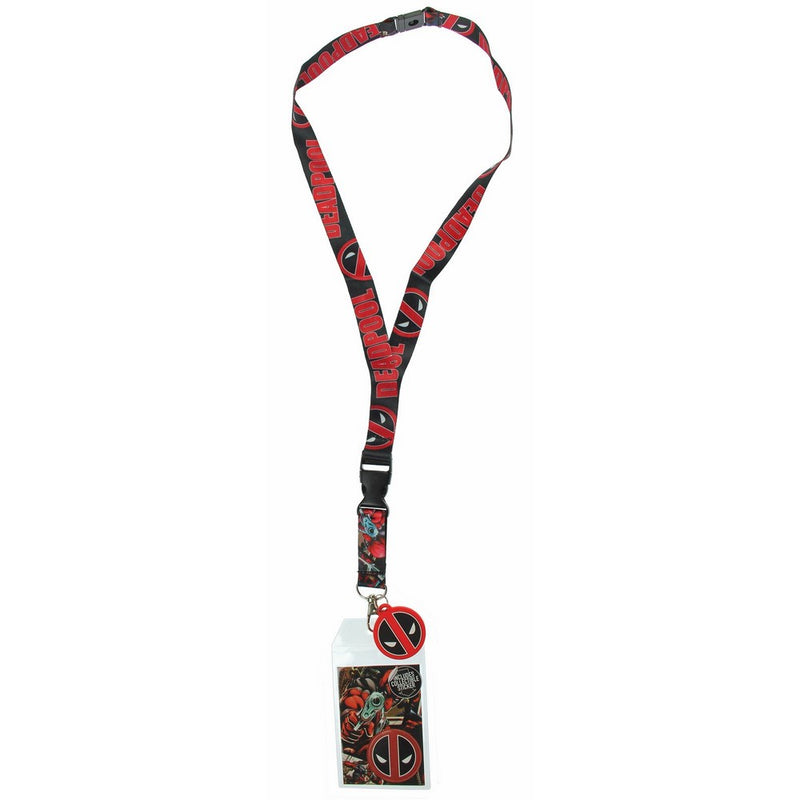 Marvel Deadpool Lanyard w/ Charm and Detachable ID Holder