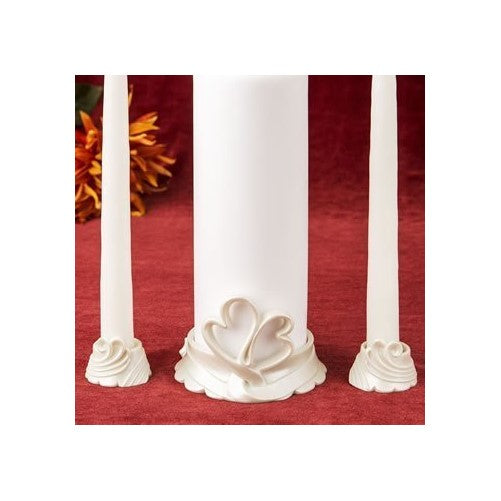 Double heart themed Unity Candle holders