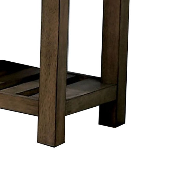 Transitional Wooden Server with 6 Drawers and 1 Bottom shelf,Oak Brown