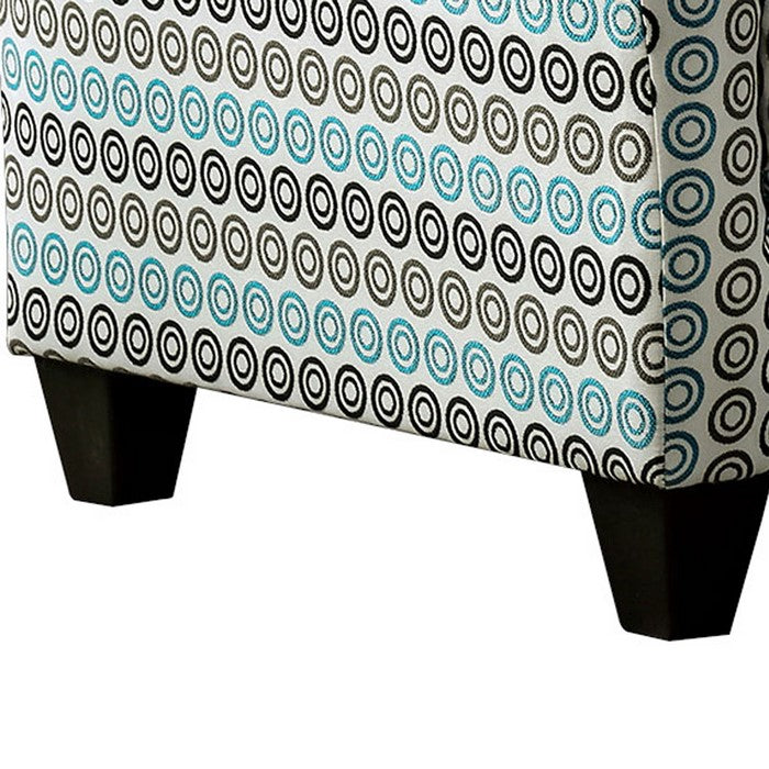 Chenille Fabric Upholstered Wooden Chair with Tapered Legs, Multicolor
