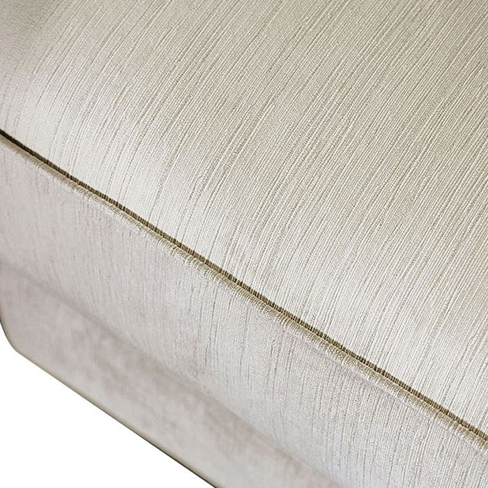 Fabric Upholstered Wooden Loveseat with Sloping Tufted Back, Beige