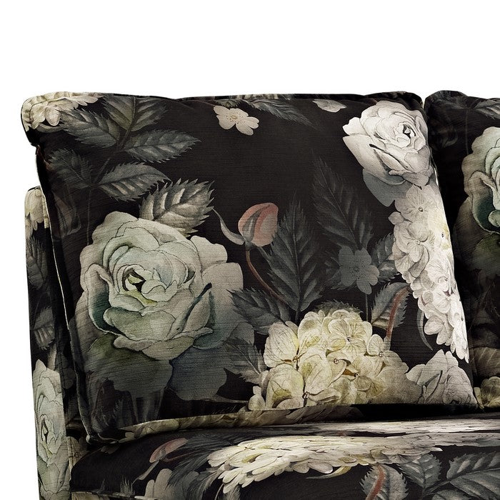 Contemporary Style Wooden Fabric Pillow Top Settee, Multicolor