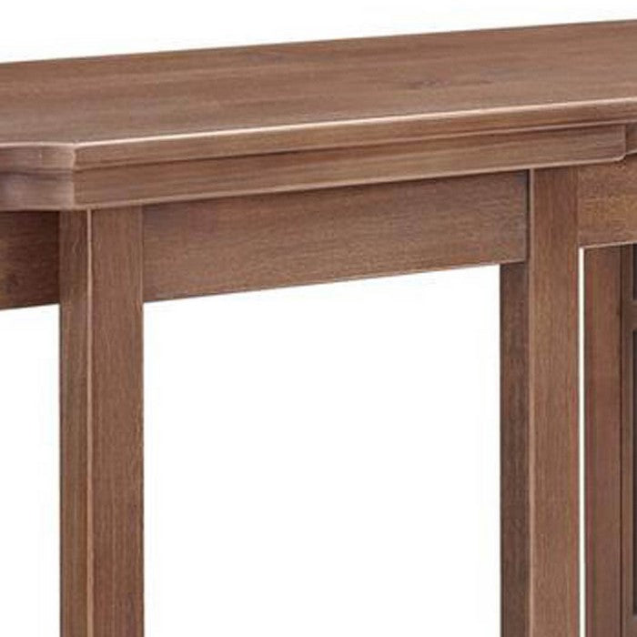 Transitional Wooden TV Stand with Three Drawers and Bottom Shelf,Brown