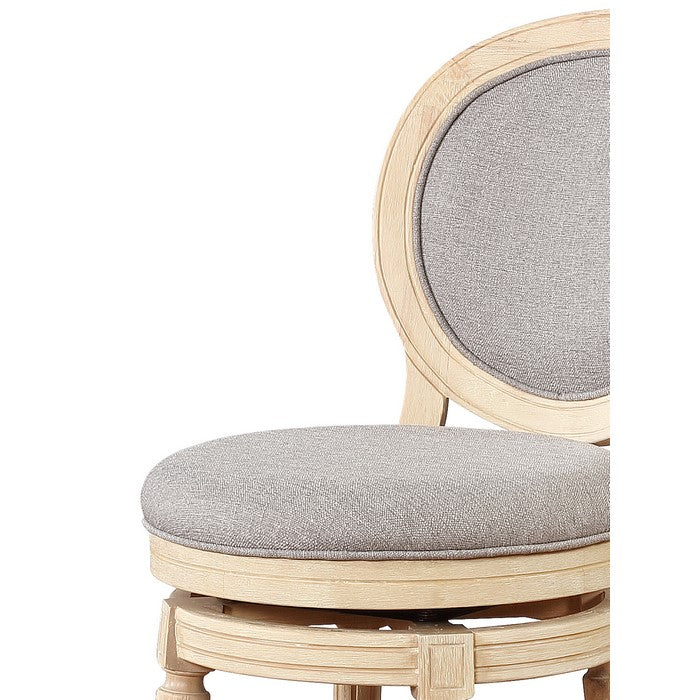 Transitional Style Wooden Swivel Bar Stool with Footrest, Brown