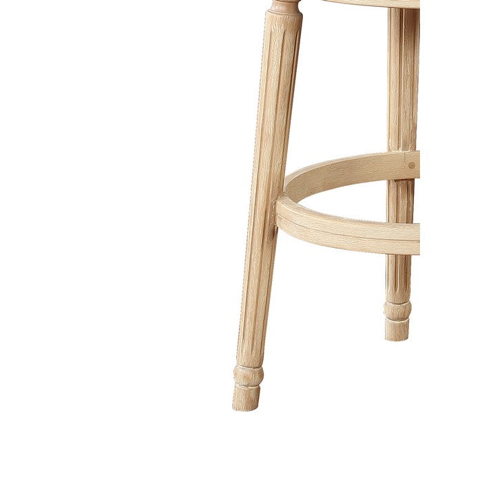Transitional Style Wooden Swivel Bar Stool with Footrest, Brown