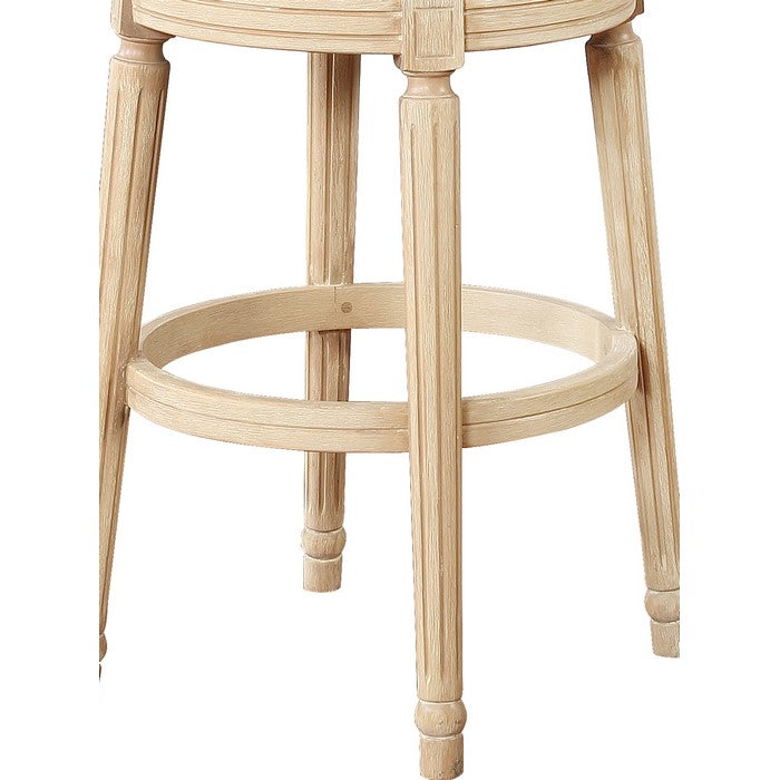 Transitional Style Wooden Swivel Bar Stool with Footrest, Brown