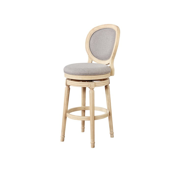Transitional Style Wooden Swivel Bar Stool with Footrest, Brown