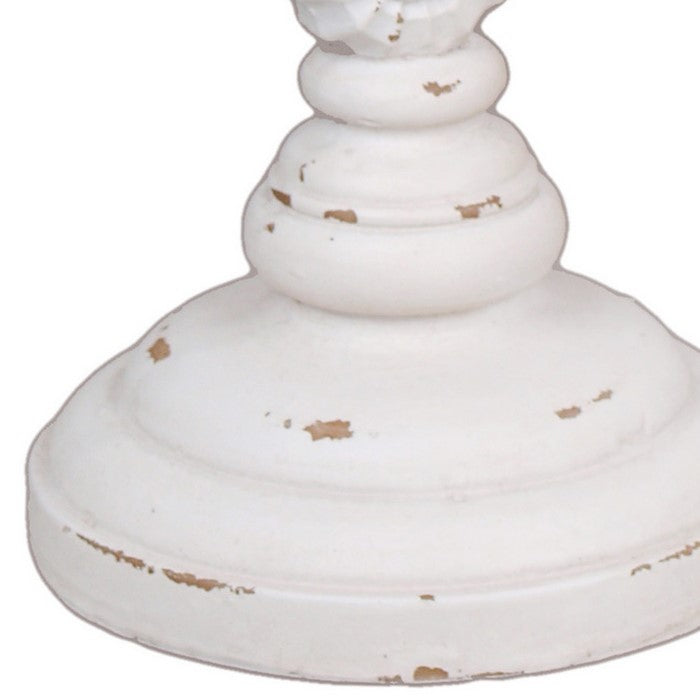 Polyresin Seahorse Shaped Decorative Candle Holder, White, Small