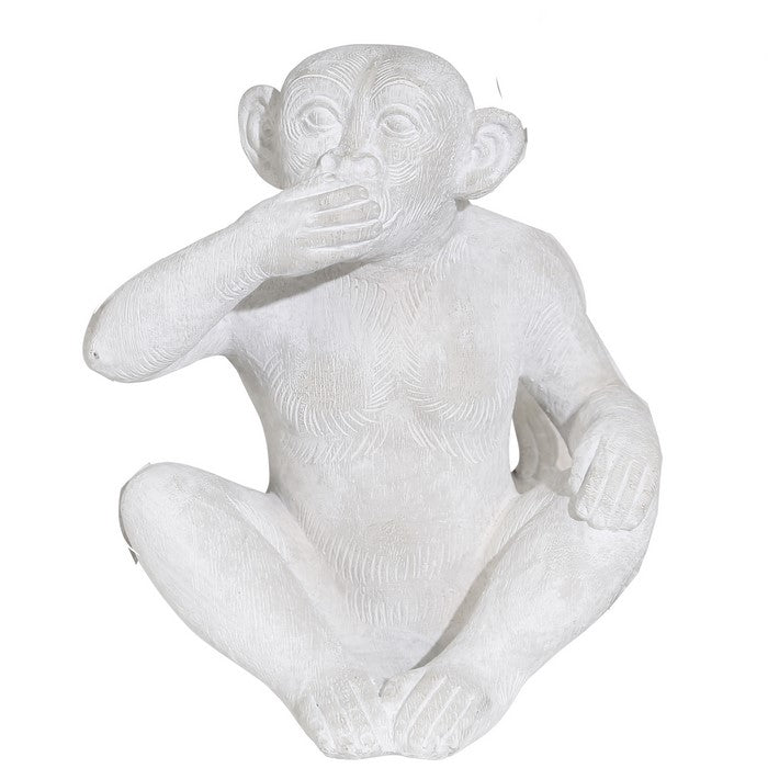 Polyresin Construct Famous Monkey Triplet Set, White