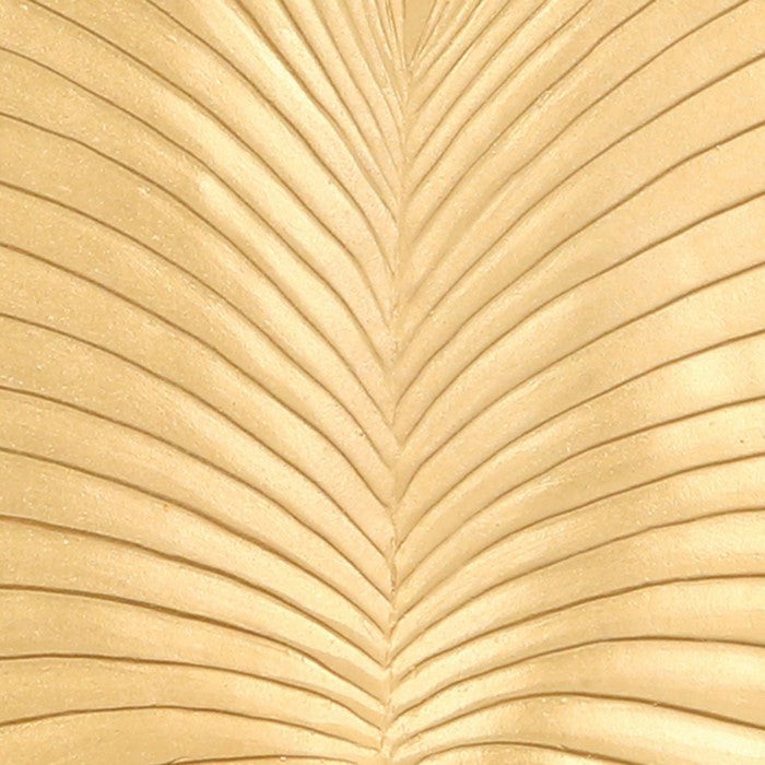 Polyresin Palm Leaf Decor Piece with Block Stand, Gold and Black