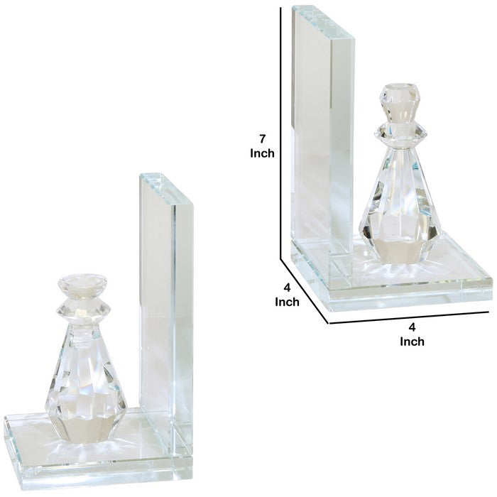 Glass Made Chess Piece Bookend, Pair of 2, Clear