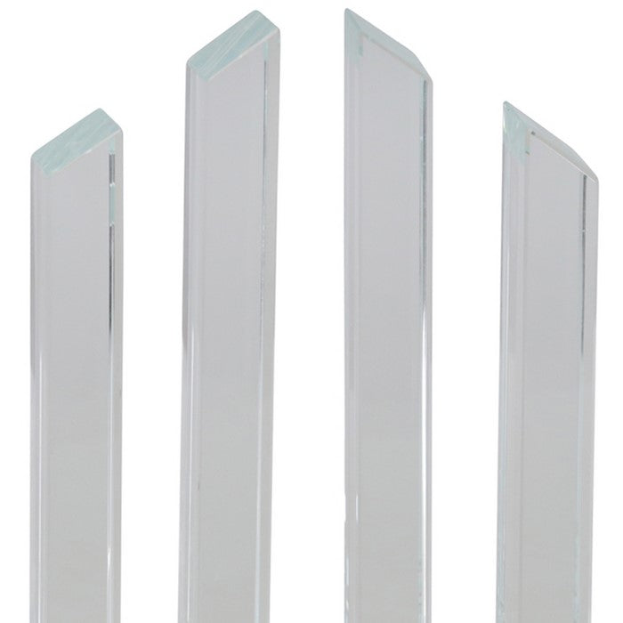Glass Made Pillar Statuette Bookend, Pair of 2, Clear