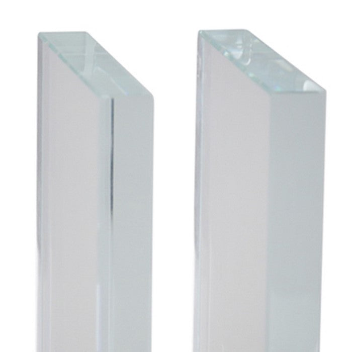 Glass Made Apple Statuette Bookend, Pair of 2, Clear and Gold