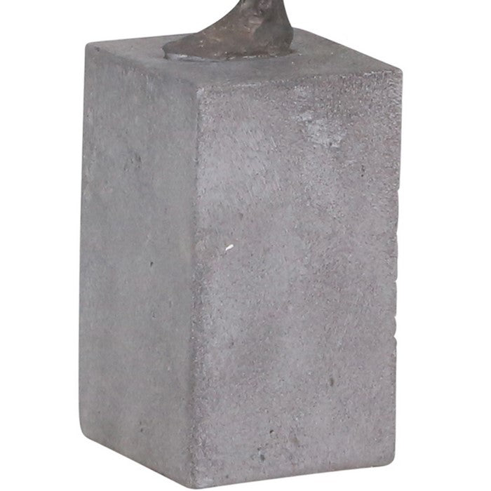 Polyresin Upright Female Gymnast Figurine Table Decor, Bronze and Gray