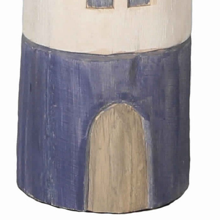 Wooden Light House Figurine with Flag Finial, Small, Multicolor