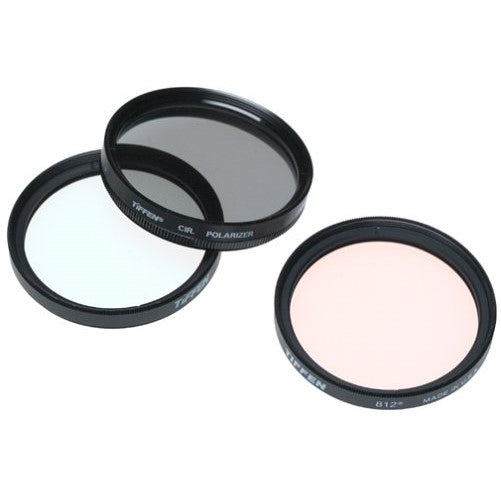 Tiffen 49mm Photo Essentials Kit with UV Protector, 812 Color Warming, Circular Polarizing Glass Filters and 4 Pocket Pouch