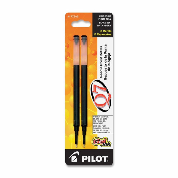 Pilot Q7 Gel Ink Refill, 2-Pack for Retractable Needle Point Rolling Ball Pen, Fine Point, Black (77245)