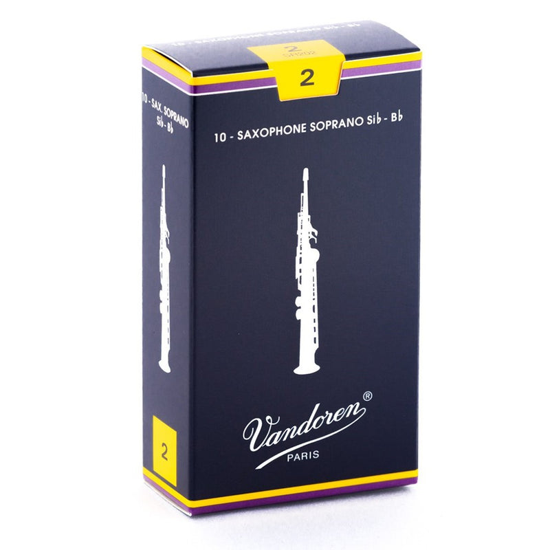 Vandoren SR202 Soprano Sax Traditional Reeds Strength 2; Box of 10