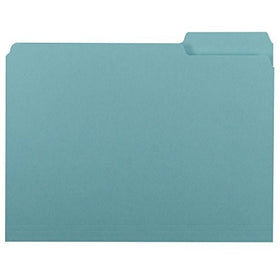 Smead Interior File Folder, 1/3-Cut Tab, Letter Size, Aqua, 100 per Box (10235)