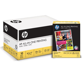HP Printer Paper, All In One22, 8.5 x 11, Letter, 22lb, 96 Bright, 5,000 Sheets/10 Ream Carton (207010C) Made In The USA