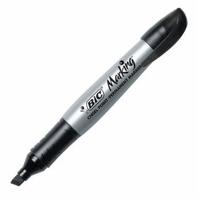 BIC Marking Permanent Marker, Chisel Tip, Black, 12-Count