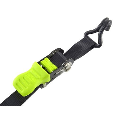 Progrip 314700 16' x 1" Heavy Duty Slider Ratchet with Green Flex Grip Handle and Double J Hooks, 1,350 lbs. Break Strength