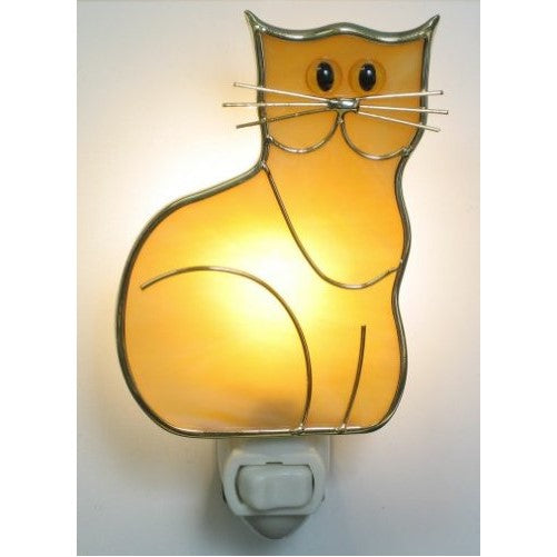 Stained Glass Kitten Cat Night Light