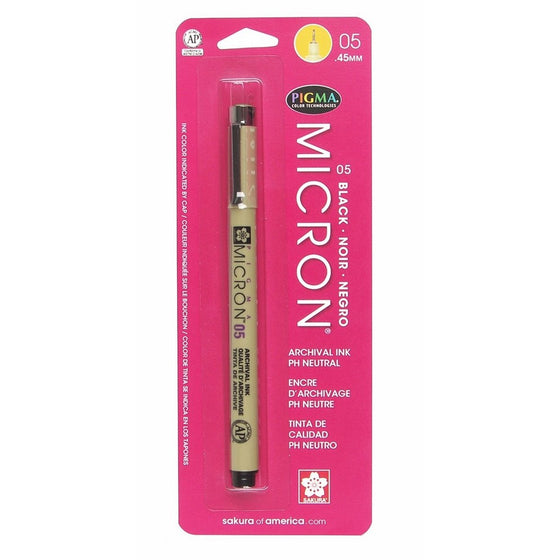 Sakura 30581 Pigma Micron Blister Card 05 Ink Pen, 0.45-mm, Black