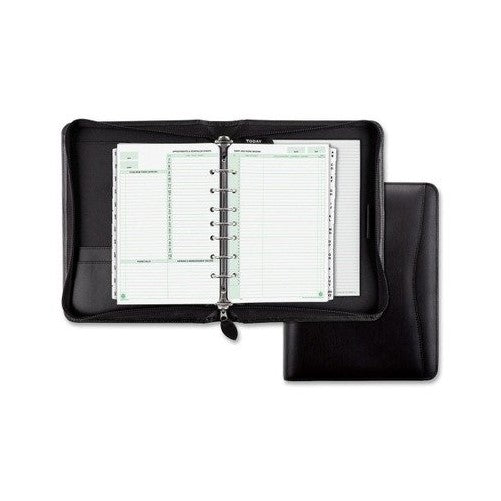 Day-Timer Recycled Bonded Leather Starter Set, Desk Size, 8-1/2 x 10-5/8" Overall Size, Black (41745)