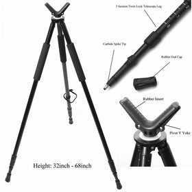 Hammers Telescopic Shooting Tripod w/ Pivot V Yoke Max. Height 68"