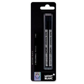 Mont Blanc Fine Point Black Rollerball Refills (2 Pack) For Use With Montblanc Classique and Starwalker rollerball pens