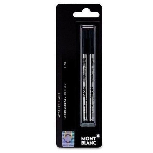 Mont Blanc Fine Point Black Rollerball Refills (2 Pack) For Use With Montblanc Classique and Starwalker rollerball pens