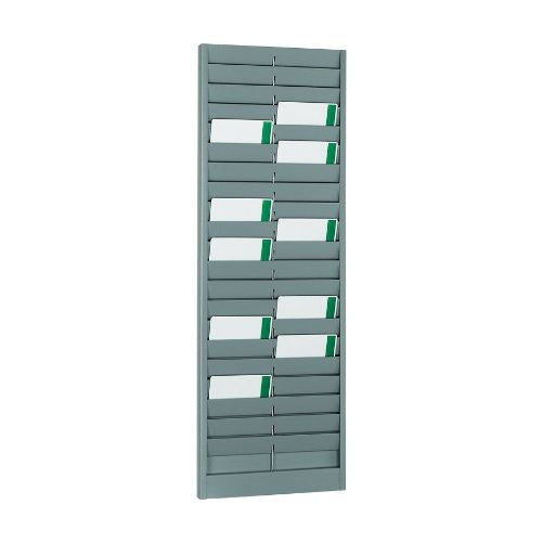 STEELMASTER Swipe Card or Badge Rack, 40 Card Capacity, 8.13 x 23.13 x 0.5 Inches, Gray (20401)