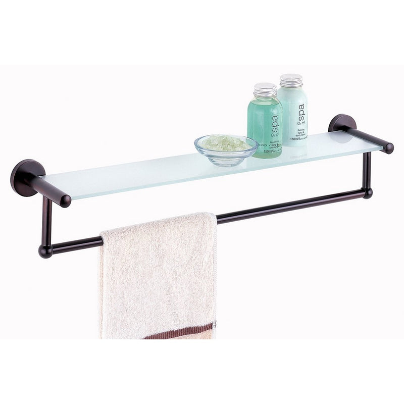 Organize It All Oil Rubbed Glass Shelf with Towel Bar